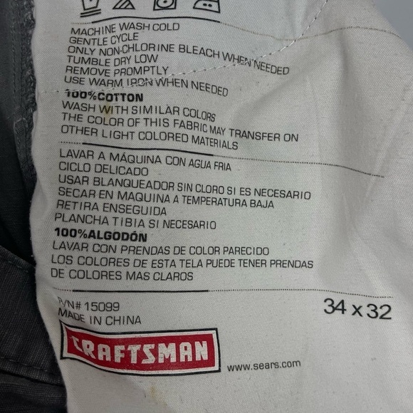 Craftsman 34x32 Painted Grunge Work Outdoor Painter Cargo Pants Jeans Baggy - Picture 10 of 11
